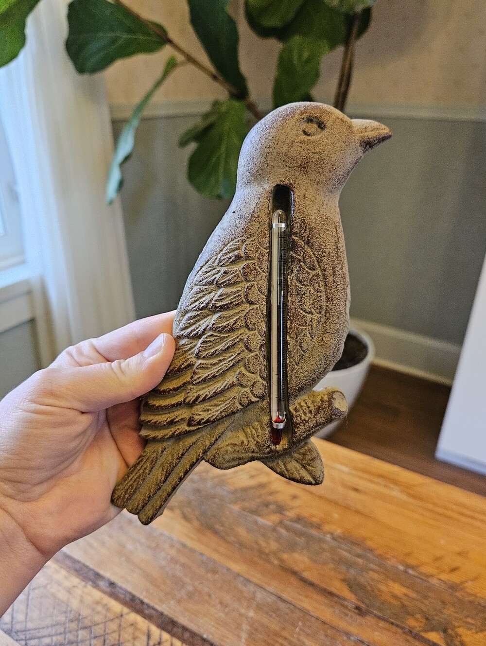 Cast Iron Bird Thermometer